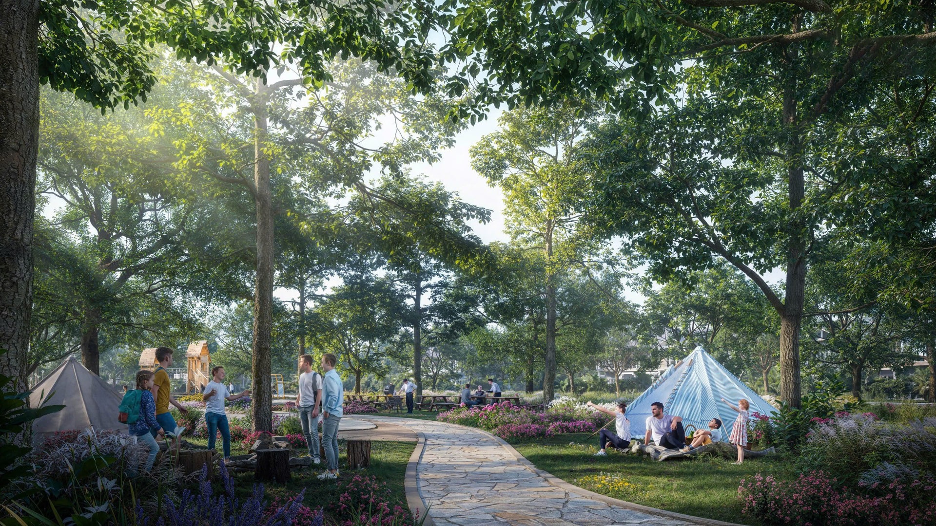 Aluvia City: Lựa Chọn Hoàn Hảo Cho Người Yêu Thiên Nhiên 1 Công viên xanh tại Aluvia City Văn Giang