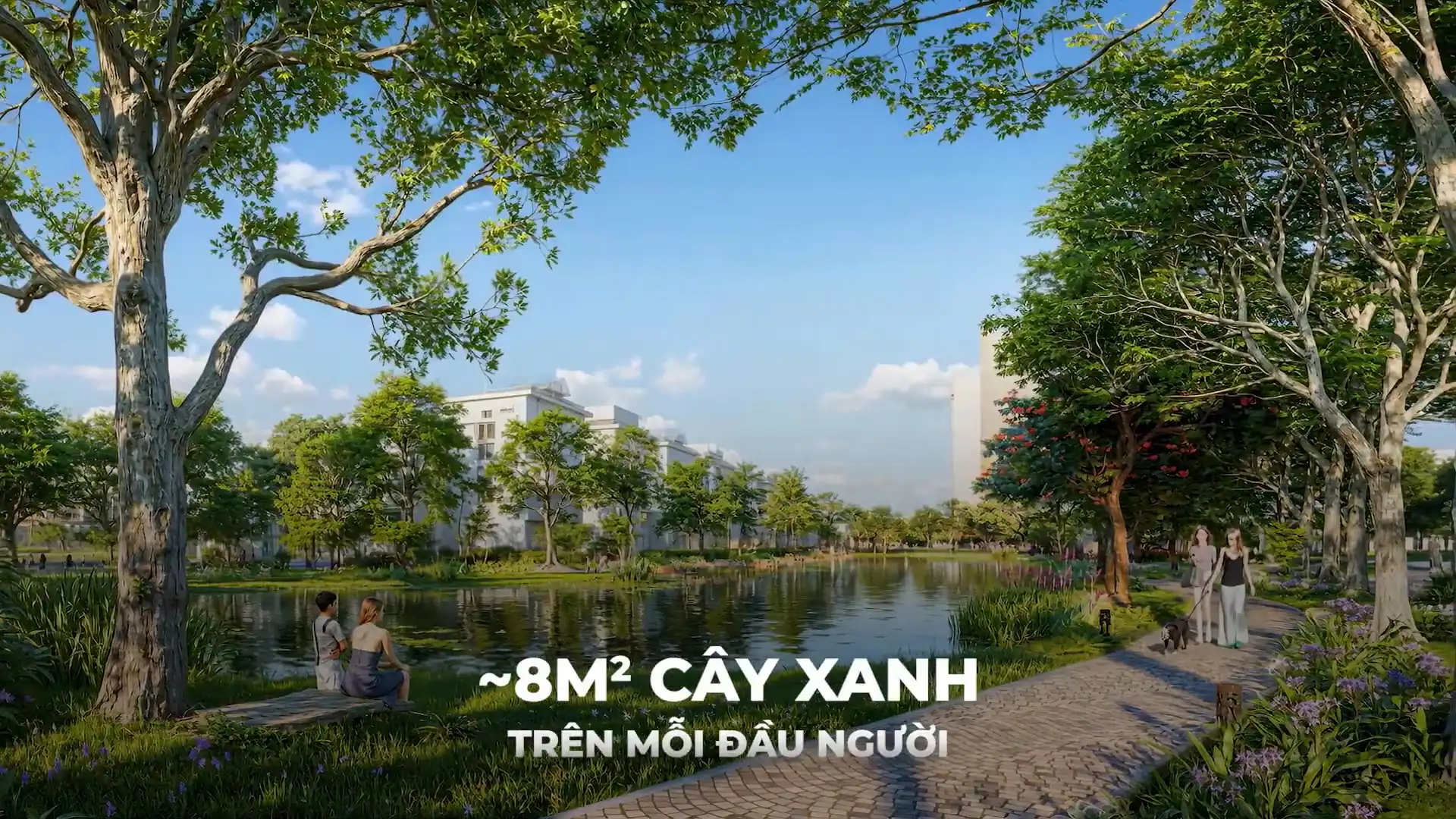 Mật độ cây xanh tại Bắc Thăng Long Urban City